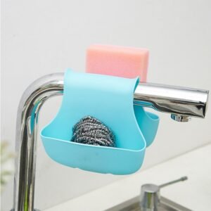 Kitchen Organizer Sink Caddy Blue Storage Sponge Holder Clean Tidy Home Dishwashing Accessory Modern Durable Efficient - Image 2