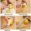 Citrus Lemon Zester Stainless Steel Peeler Kitchen Tool Fruit Exfoliator Efficient Sharp Durable Easy Peel Gadget - Image 6