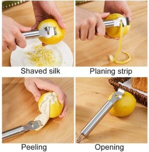 Citrus Lemon Zester Stainless Steel Peeler Kitchen Tool Fruit Exfoliator Efficient Sharp Durable Easy Peel Gadget - Image 6