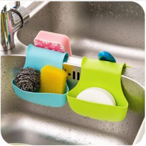 Kitchen Organizer Sink Caddy Blue Storage Sponge Holder Clean Tidy Home Dishwashing Accessory Modern Durable Efficient - Image 5