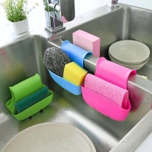 Kitchen Organizer Sink Caddy Blue Storage Sponge Holder Clean Tidy Home Dishwashing Accessory Modern Durable Efficient - Image 6