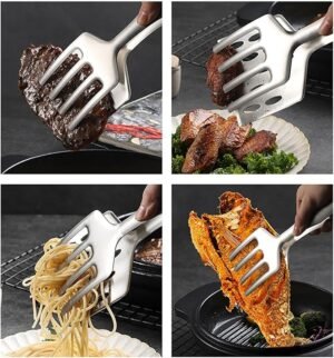 BBQ Grill Tongs Stainless Steel Spatula Fork Food Flipper Tool – Fork&Flip - Image 17