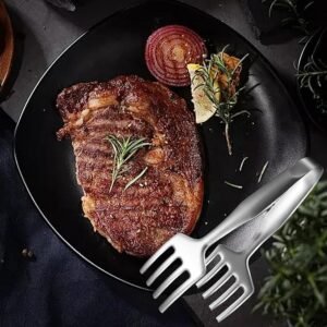 Meat Serving Tongs Stainless Steel BBQ Fork Buffet Food Server – DoubleFork - Image 3
