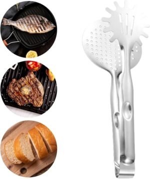 Pasta Serving Tongs Stainless Steel Drainer Spoon Strainer Kitchen – DrainMate - Image 6