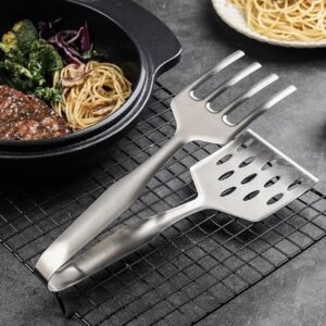 BBQ Grill Tongs Stainless Steel Spatula Fork Food Flipper Tool – Fork&Flip - Image 7