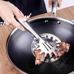 Pasta Serving Tongs Stainless Steel Drainer Spoon Strainer Kitchen – DrainMate - Image 2