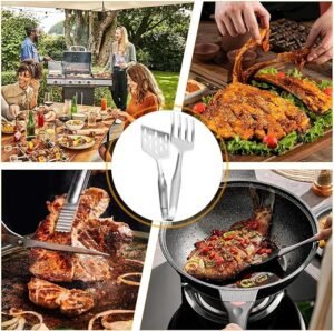 BBQ Grill Tongs Stainless Steel Spatula Fork Food Flipper Tool – Fork&Flip - Image 15