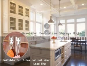 Kitchen Organizer Over Door Hooks Stainless Steel Drawer Hanger Human Shape 2 Pack Durable Space Saver Modern - Image 2