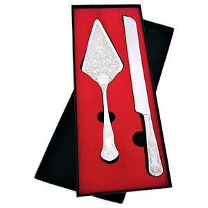 Cake Knife Server Set Stainless Steel Vintage Wedding Anniversary Elegant BestWayDigital  Cake Cutter Slicer Premium Catering Utensil