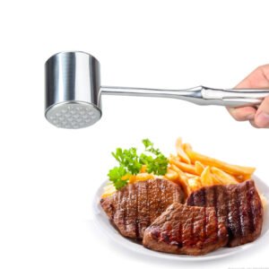 Meat Tenderizer Stainless Steel Kitchen Hammer Steak Chicken Pork Cooking Mallet Heavy Duty Culinary Pounder Food Prep Utensil - Image 2